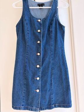 Sincerely Jules Blue Denim Button-Front Mini Dress